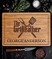 Personalized Cutting Board Wedding Gift - Custom Wood Wedding Registry Gift, Personalized Bridal Shower Gifts for the Couple, Engraved Charcuterie Board, 50th Anniversary Monogram Cutting Board