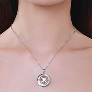 S925 Necklace Gift for Wife |Compass Jewelry |Women Anniversary |Sterling Silver |Girlfriend Birthday Gifts for Her Valentines |I'd be Lost without You |Jewel 18K Gold