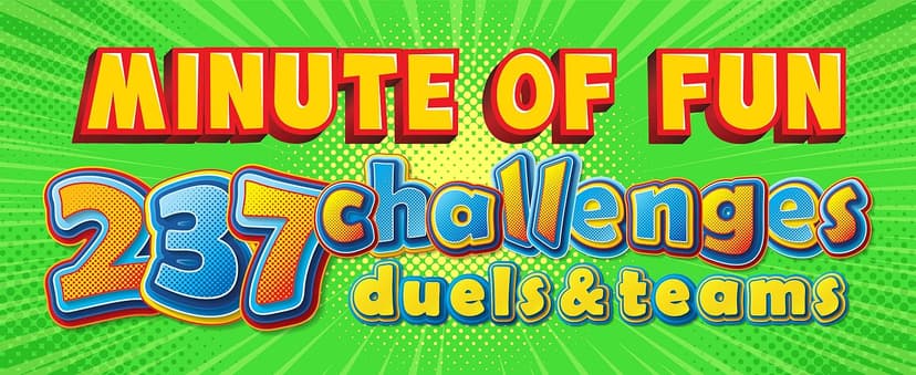 Funwares Minute of Fun Game - Minute to Win It Games for Kids, Adults, Teens, Families, Game Night, Gift for Home, Birthdays, or Travel. 2-12 Players! Original - 237 Challenges