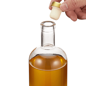 Mfacoy Set of 6 Glass Bottles, 12 oz Clear Liquor Bottles, Heavy Base Glass Bottle with T-Top Cap, Vodka Bottle for Wine Beverages Drinks Oil Vinegar Kombucha Beer with Cork Stopper Airtight Lid