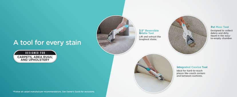 Shark StainStriker Portable Carpet, Upholstery & Area Rug Cleaner with Pet Mess Tool, Stain & Odor Remover, Perfect for Car Interiors, Includes 3 Cleaning Tools & Cleaning Solution, White, PX201