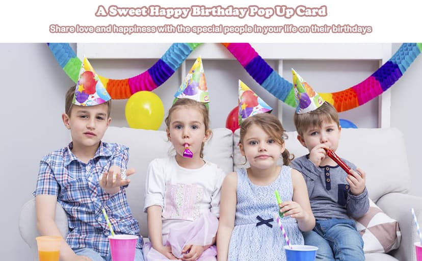 Funny Happy Birthday Pop Up Card, Sweet 3D Birthday Gift Box for Adults and Kids with Envelopes, Unique Handmade Foldable Celebration Cards for Daughter, Son, Mom, Dad, Friend