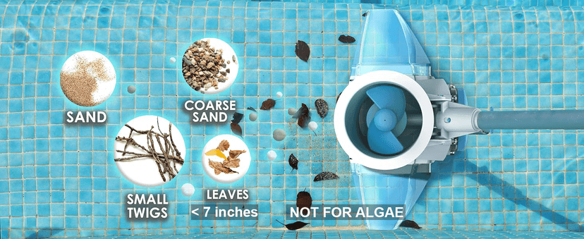 KOKIDO Rechargeable Heavy Duty Pool Leaf Vacuum Cleaner, Commercial Power Suction for Pool Closing, Standard and Fine Filter Bags, for Larger Leaves and Debris, Inground and Above Ground Pools XV910