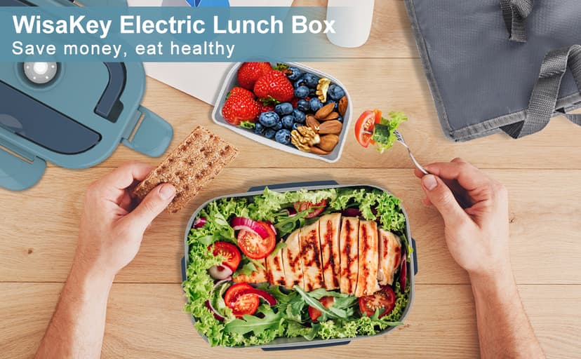 Electric Lunch Box Food Heater, 60-80W Heated Lunch Box for Adults, 12V 24V 110V Portable Food Warmer LunchBox for Car Truck Work with 304 Stainless Steel Container, Driver Trucker Gifts for Dad