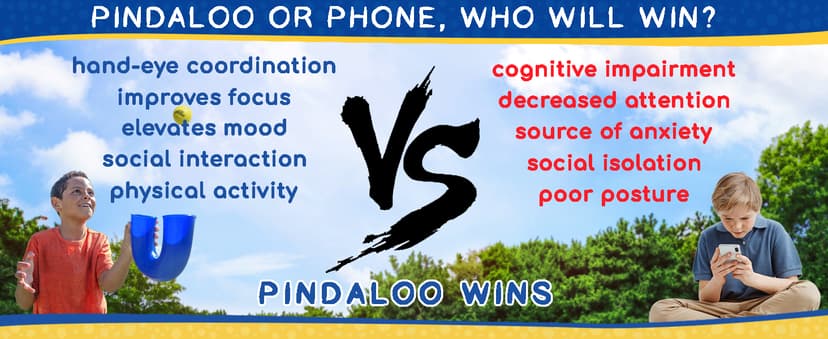 pindaloo Original Skill Game Toy with 2 Balls- Gifts for Kids and Adults Indoor & Outdoor Games, Ball Toys for Boys, Girls, & Teens - Gift Ideas, Fun Stuff, Develops Motor & Juggling Skills -Blue