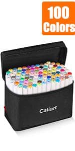 Caliart 176PCS Art Supplies Sketching Kit with 100 Sheets 3-Color Sketch Book, Graphite Colored Charcoal Watercolor & Metallic Pencils, School Supplies Gifts for Artists Adults Teens Girls Boys Kids