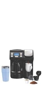 Hamilton Beach 2-Way 12 Cup Programmable Drip Coffee Maker & Single Serve Machine, Glass Carafe, Auto Pause and Pour, Black (49980R)