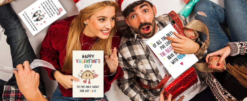 Funny Valentines Day Card Gifts for Him Boyfriend, Naughty Valentine's Day Gifts for Men, Unique Valentines Day Cards for Husband, Taco Vday Cards