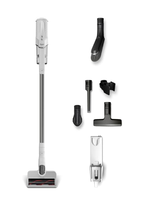 Miele Duoflex Vacuum Cleaner, Cordless and Bagless Multi-Use Flexible Stick Vacuum with Attachable MultiFloor Brush, in Brilliant White / Space Grey / Nordic Blue
