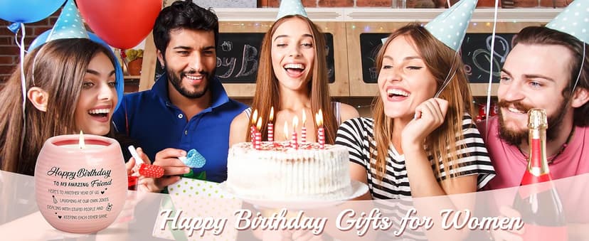 Happy Birthday Gifts for Women - Funny Best Friend Friendship Birthday Gifts for Women Bestie BFF Coworker Classmate - 10oz Lavender Scented Soy Wax Candle