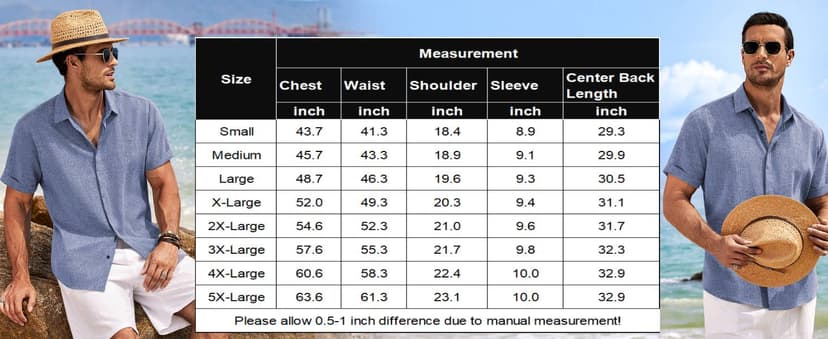COOFANDY Men's Linen Shirts Short Sleeve Casual Shirts Button Down Shirt for Men Beach Summer Wedding Shirt