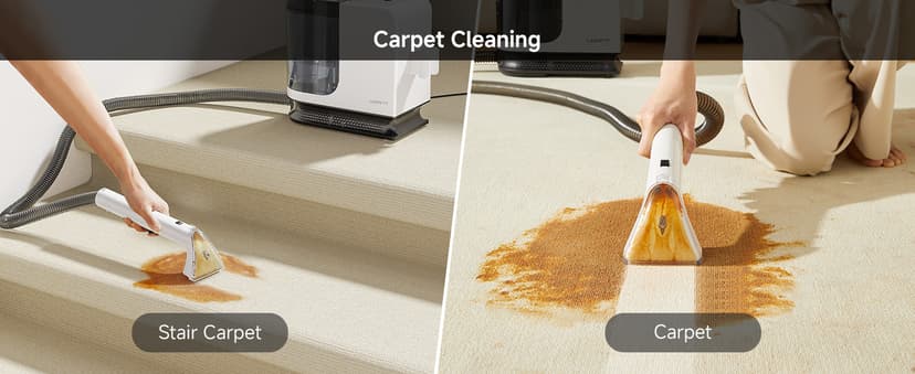 uwant Carpet Cleaner Machine 18Kpa Powerful Suction, Portable Carpet Cleaner for Pet Stains with Cleaning Tools&Solution Self-Cleaning Upholstery Cleaner for Car, Couch, Rug, Spot