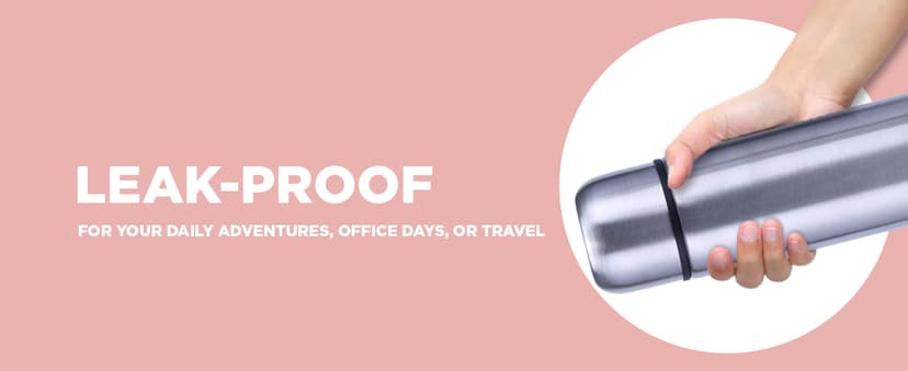 Milton Thermosteel Flip Lid 500, Double Walled Vacuum Insulated Thermos 500 ml | 16 oz | 24 Hours Hot and Cold Water Bottle with Cover, Stainless Steel, BPA Free, Leak Proof | Silver