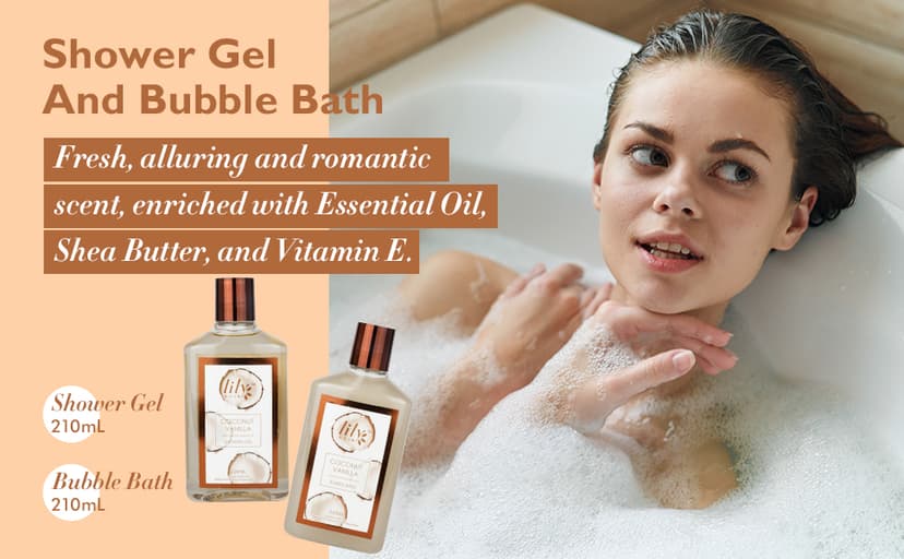 Bath and Body Gift Basket Set for Women - Coconut Vanilla Christmas Gifts for Women, Spa Gift Basket 17-Piece Bath Gift Set Self Care Gifts for Mothers Day, Fathers Day, Birthday Gifts for Her & Him