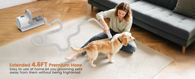 Dog Grooming Vacuum and Kit, Clipper Nail Trimmer Grinder, 2.5L Dust Cup 7 Grooming Tools 11000Pa Pet Vacuum for Shedding Grooming, Dog Hair Vacuum, Home Cleaning, PG50 Plus