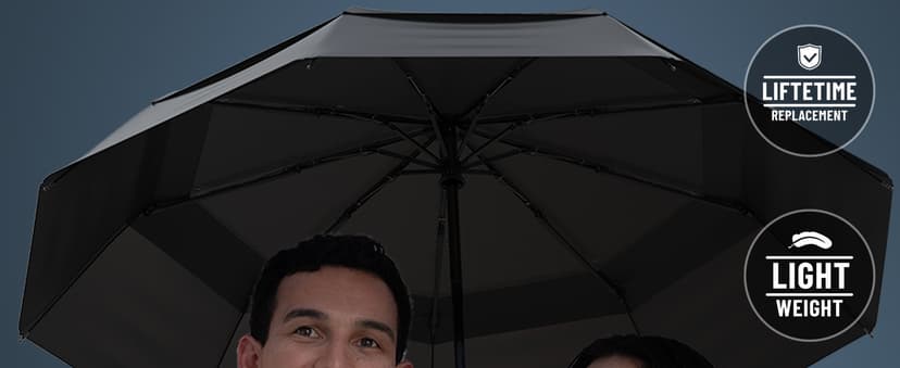 REPEL Windproof Travel Umbrella - Compact & Withstands Winds up to 85MPH , Strongest Premium Auto Folding Umbrella for Rain and Sun - Durable, Light & Portable for Women & Men , Fits Backpack & Cars