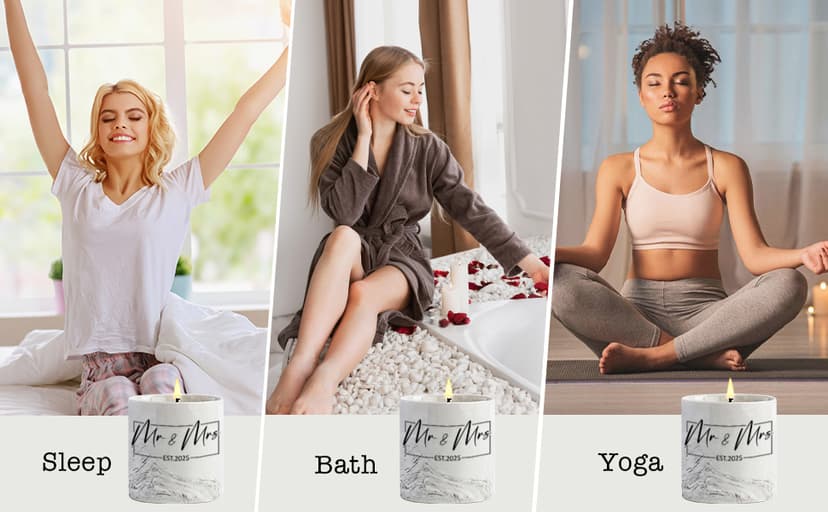 Mr and Mrs Gifts, Wedding Gift for Couples, Newlyweds Wedding Registry Bride and Groom to Be, Bridal Shower Gifts - 6 Oz 2025 New Couple Ceramics Candle