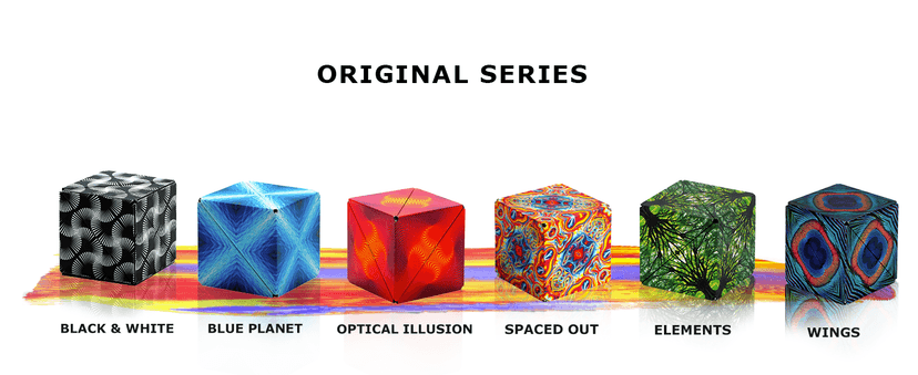 Shashibo Shape Shifting Box - Award-Winning Fidget Toy w/ 36 Rare Earth Magnets - Fidget Cube Transforms Into Over 70 Shapes, Sensory Toy Gift for Kids, Teens, and Adults (Spaced Out)