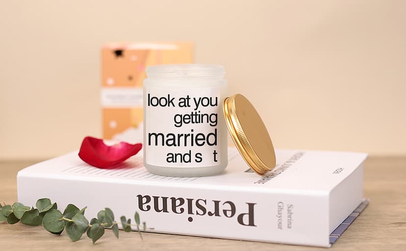 Wedding Gifts for Couples 2025, Funny Bridal Shower Gifts Personalized Lavender Scented Candles Bride Bridesmaid Proposal Custom The Bride to be 2025