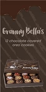 Granny Bellas Christmas Holiday Thanksgiving Gift Basket, 25 Chocolate Covered Cookies, Mothers Day Gourmet Candy Baskets for Food Delivery, Cookie Gifts for Mom, Wife, Grandma, Daughter, Men Women Kids and Friends, Husband, Grandmother, Mother
