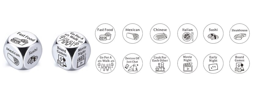 Him Her Couple Gifts for Boyfriend Girlfriend Food Decider 11th Anniversary Steel Date Night Gifts for Husband Wife for Wedding Christmas Valentines Birthday for Women Men