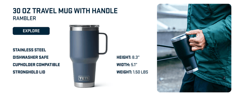 YETI Rambler 20 oz Stainless Steel Vacuum Insulated Tumbler w/MagSlider Lid