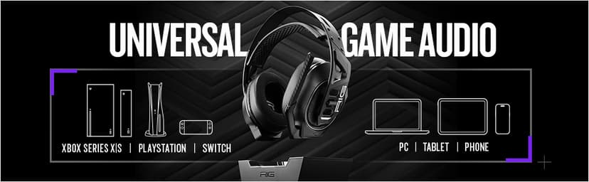 RIG 900 MAX HX Universal Dual Wireless Gaming Headset 2.4GHz/Bluetooth for Xbox, PlayStation, Nintendo Switch, PC, Android, iPhone - Charging Base - 60 Hours Battery - Dolby Atmos 3D Audio