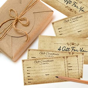 Fancy Land Gift Certificates for Business Christmas Blank Gift Card Certificate with Envelopes for Spa Salon Restaurant Custom Vouchers Supplies 25Pcs