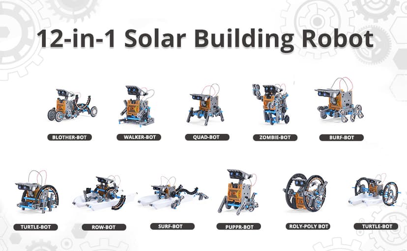 Toys for Ages 8-13,12 in 1 Stem Project Solar Robot Toy for 10 Years Old Autism Boy,Science Kits for Kids Age 8-14,Building Gear Toy Christmas Birthday Gift Idea for Boy Age 8 9 10 11 12 13 14