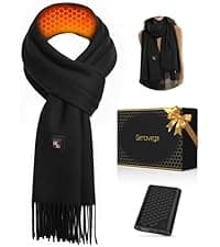Genovega Women Men Heated Scarf with 6000mAh Battery,Portable Power Bank for Long Lasting Graphene Heating,Winter Warm Gifts
