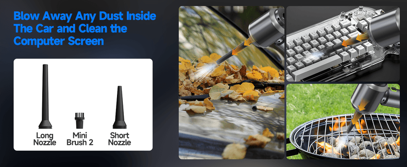 Car Vacuum Portable Cordless, Small Handheld Vacuum Cleaner with 24000PA High Power Suction, Mini Vacuum Cordless Rechargeable with One-Touch Empty, 10-in-1 Hand Vac for Car Home Office Dust