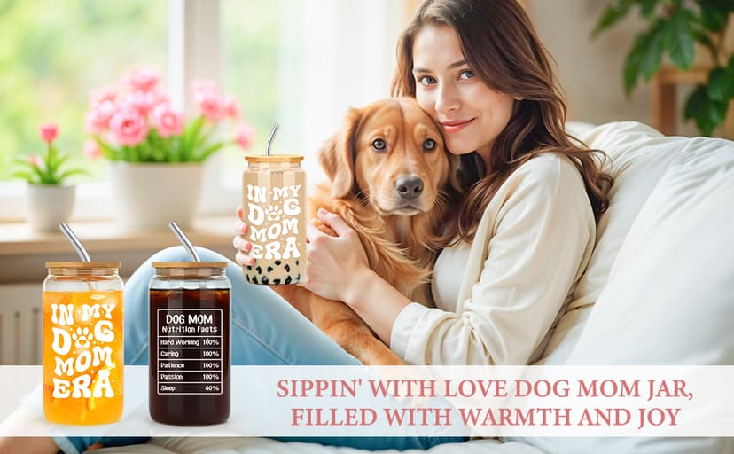 Dog Mom Gifts for Women Dogs Themed Gift for Dog Lovers Gifts for Women Gift for Dogs Owners Puppy Themed Basket - Drinking Cup Makeup Bag Candle Bracelets Keychain Socks