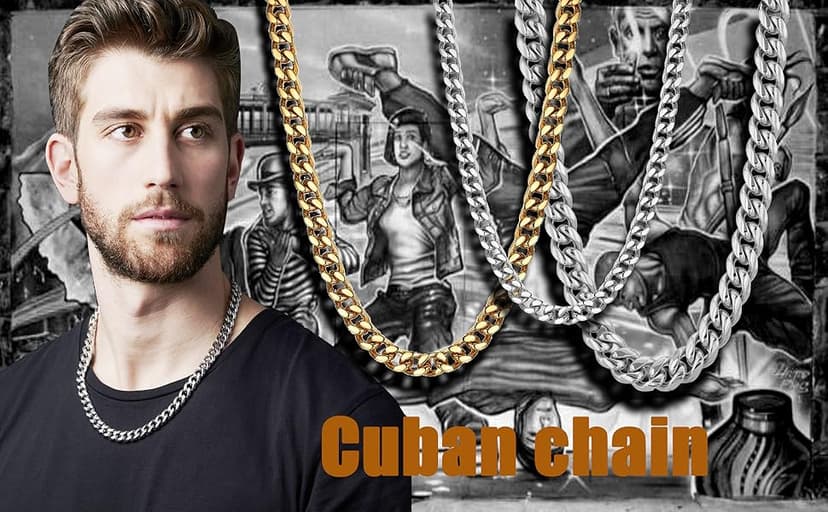 JoycuFF Mens Cuban Link Chain Necklace for Boyfriend Gold Silver Stainless Steel 6MM 10MM Hip Hop Anniversary Birthday Christmas Jewelry for Men