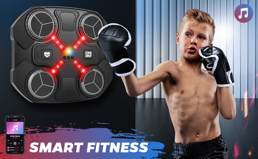 Music Boxing Machine Sport Toys for Kids and Adults,Wall Mounted Bluetooth Smart Punching Target,Training Pad Toy with Boxing Glove,Ideas Toys for Boys Girls Kids 3 4 5 6 7 8 9 10 11 12+ Years Old
