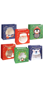 Uptotop Christmas Cookie Boxes, 24 Pcs Small Christmas Party Boxes with 6 Different Designs and Color, Xmas Bakery Pastry Boxes for Pastries, Cupcakes, Brownies, Donuts, 4" x 2.7" x 6.3"