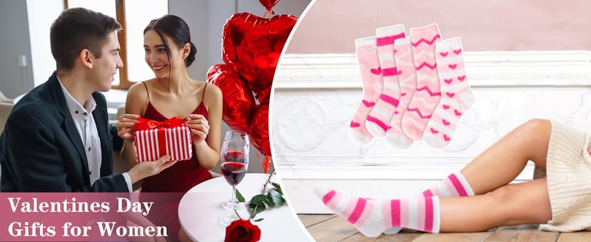 Valentines Day Gifts for Her Fuzzy Socks Gifts for Women Mom Wife Girlfriend Galentines Day Christmas Birthday