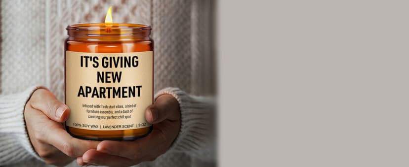Funny Housewarming Candle, New Apartment Gifts, First Apartment, 1st Apt. Must Haves - Cute House Warming Gifts New Home for Men, Women, Couples - Closing Presents for Home Buyers - 9 oz