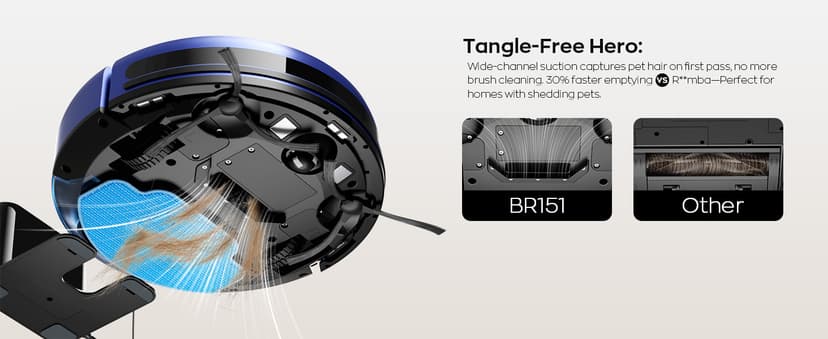 Robot Vacuum and Mop Combo, 2-in-1 Mopping Robot Vacuum Cleaner with 2300Pa Suction, 2.87'' Slim Design, Wi-Fi/App/Voice Control, 3D Obstacle Avoidance&Self-Charging for Hard Floors, Carpets, Pet Hair