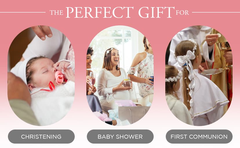 Girls My First Pink Rosary & Keepsake Box, Catholic Baptism Gifts for Baby Girl or Dedication Baptism Gifts for Girl or Kids