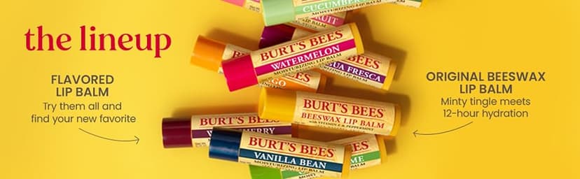 Burt's Bees Lip Balm - Pink Grapefruit, Mango, Coconut & Pear, and Pomegranate Pack, Lip Moisturizer With Beeswax, Tint-Free, Natural Origin Conditioning Treatment, 4 Tubes, 0.15 oz.