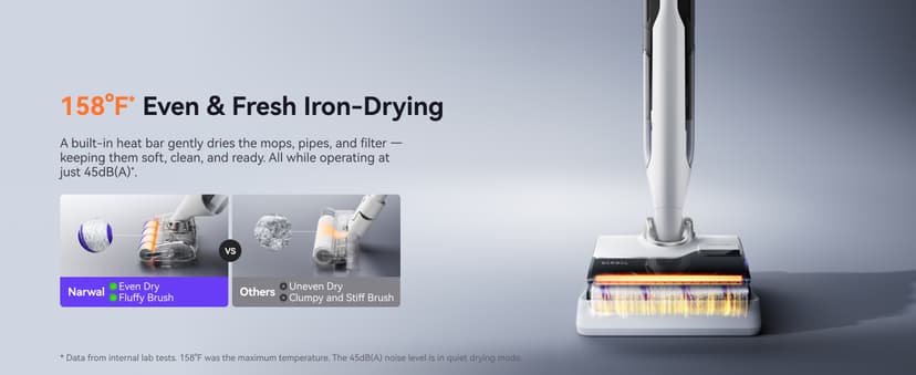 NARWAL S30 Wet Dry Vacuum Cleaner with 20000Pa Suction, 176°F Self-Cleaning, Heated Drying, Disposable Waste Bag, Tangle-Free, Cordless Vacuum Mop for Hard Floors & Edge Cleaning, Easy to Use