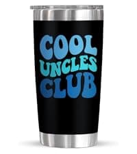 Christmas Best Uncle Gifts for Men - Cool Uncles Club 20 oz Stainless Steel Cup Insulated Travel Tumbler with Lid - Uncle Birthday Gifts for Brother, Presents for Men