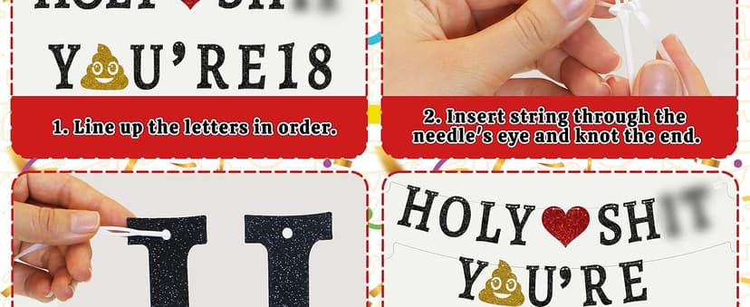 Funny 18th Birthday Decorations for Girls Boys - Glitter 18th Birthday Banner, Adultish Cake Topper &18 Balloon Numbers Set - 18 Years Old Gifts Party Decorations Supplies