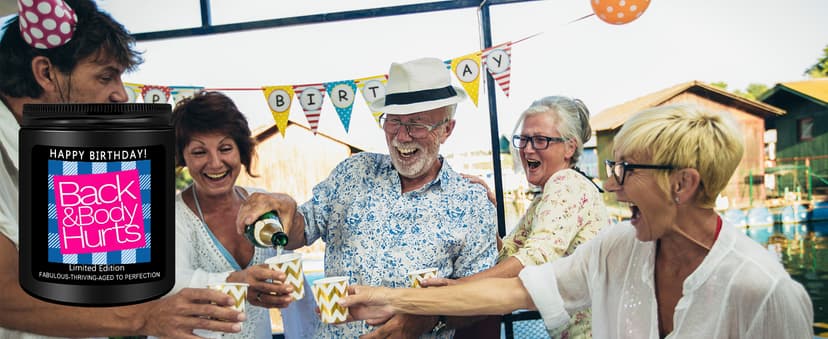 Homsolver 60th Birthday Gifts for Women Men, Happy 60th Birthday Decorations Candles Gift for Her Him, Funny 60 Years Old Ideas- Lavender Scented Candle