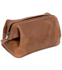 HLC Leather Toiletry Bag for Men - Best Gift for Men - Premium Genuine Leather Dopp Kit Shaving Kit Organizer Travel Kit Pouch Bag for Men - Large Size - Rustic Brown