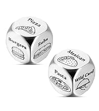Anniversary Steel Gifts for Him Her Date Night Dice Gift for Boyfriend Girlfriend Wife Husband Couple Women Men Food Dice Decider Sweetest Day Birthday Wedding Valentines Christmas White Elephant