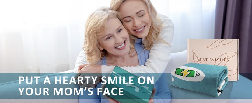 Craftique Gifts for Mom Birthday Christmas- Funny Soft Mom is Charging Blanket- New Moms Gifts for Women, Practical Blanket Throw for Napping Travel, 60”×50”