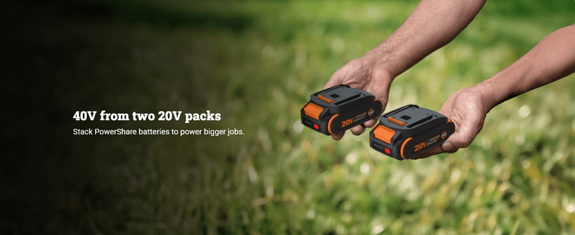 WORX WG583 40V Cordless Leaf Blower, 3 in 1 Blowers for Lawn Care with Vacuum & Mulcher, Electric Blower with Brushless Motor & 2 Speed Control, 2 Batteries & Charger Included