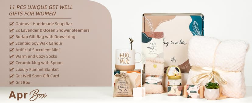 Get Well Gifts for Women Feel Better Gifts Baskets for Women After Surgery Cancer Care Gifts for Friend Sick Chemo Care Package Encouraging Pamper Comfort Wellness Box For Her