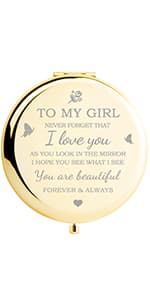 Gifts for Wife I Love You Wife Gold Compact Mirror
